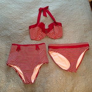 Panache 32G bikini, with 2 matching bottoms, size small.
